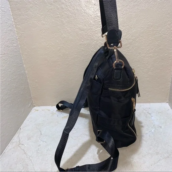 Miztique Sienna Nylon Convertible Backpack In Black - Picture 6 of 11